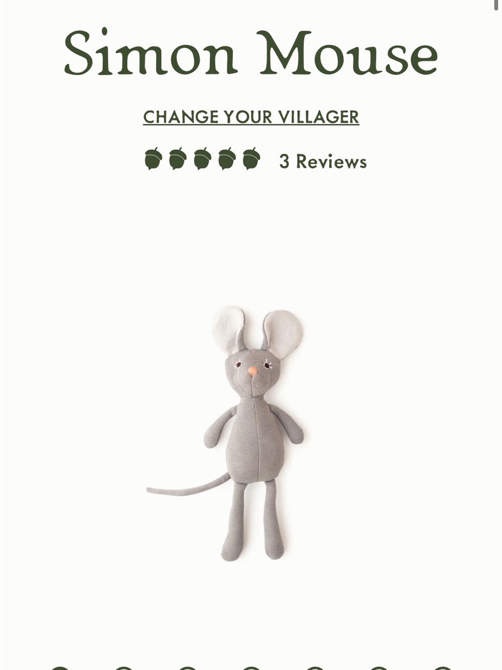 ISO Simon Mouse Soft Plush Toy - Gray